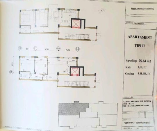 Tirane, shes apartament 2+1+BLK Kati 4, 76 m² 89,000 Euro (Rr. David Selenica - Selite)
