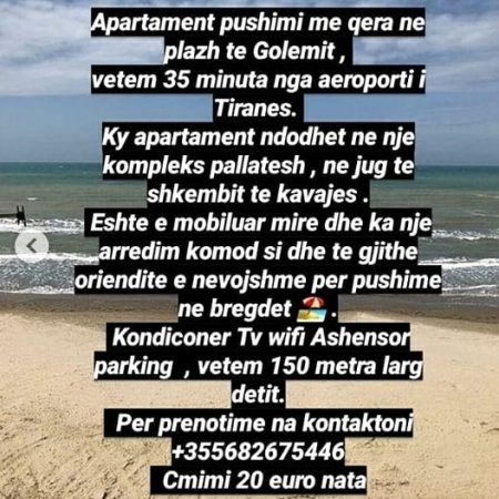 Golem, jap me qera apartament ne plazh Kati 8, 60 m² 15 Euro (Plazh Golem)