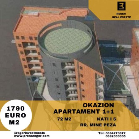 Tirane, shitet apartament 1+1 72 m² 129.000 Euro (RR. MINE PEZA)