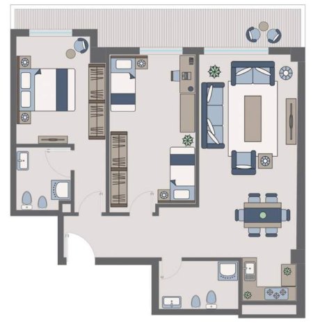 Tirane, jepet me qera apartament 2+1+A Kati 5, 110 m² 650 Euro (Zogu i Zi)