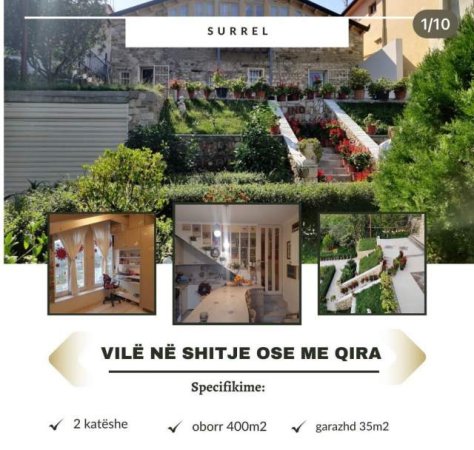 Tirane, shitet Vile 2 Katshe , 140 m² 200.000 Euro ne Surrel .