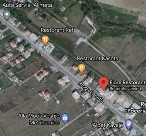 Kavaje, jepet me qera truall 1.000 m² 300 Euro (Rruga Egnatia)