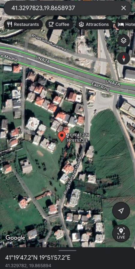 Tirane, shes toke 400 m² 40.000 Euro