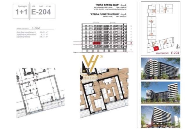 Tirane, shitet apartament 1+1+A+BLK Kati 2, 64 m² 90.678 Euro (don bosko)