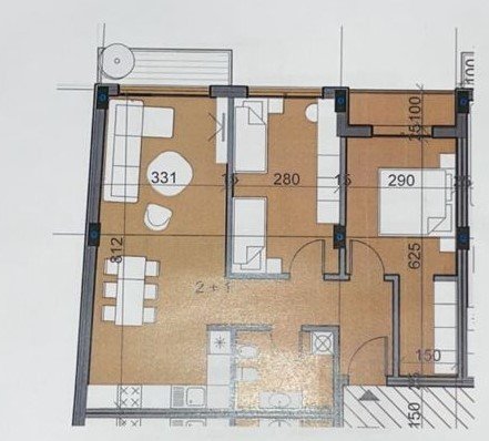Tirane, shitet apartament 2+1 Kati 5, 95 m² 90.079  (Fusha e aviacionit)