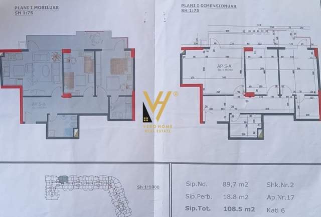 Tirane, shitet apartament 2+1+A+BLK Kati 5, 108 m² 124.000 Euro (unaza e re)