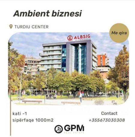Tirane, jepet me qera ambjent biznesi Kati -1, 1.000 m² 15 Euro/m2 (i negociushem ) tek Turdiu Center