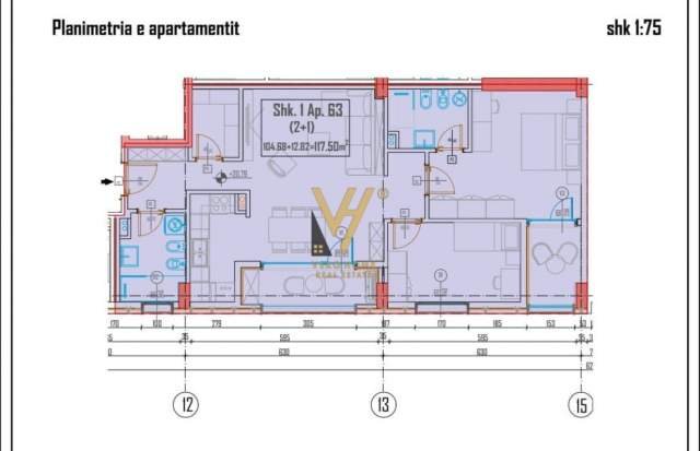 Tirane, shitet apartament 2+1+A+BLK Kati 5, 117 m² 117.500 Euro (ISH SHESHI SHQIPONJA)