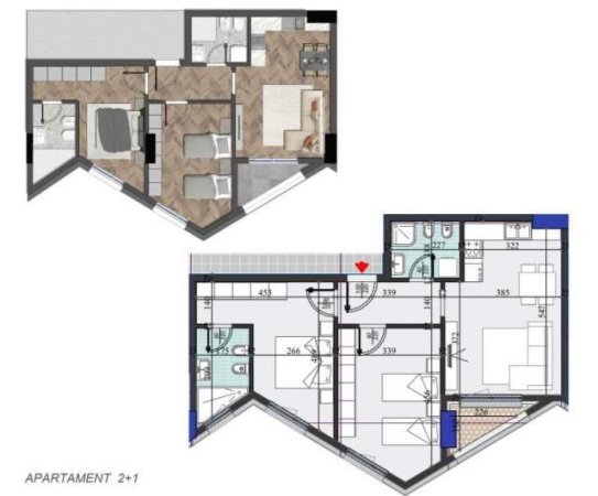 Tirane, shitet apartament 2+1 Kati 2, 97 m² 139.925 Euro (Zogu i Zi)