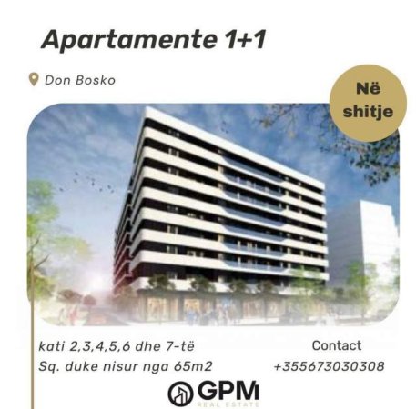 Tirane, ofert apartament 1+1 Kati 7, 65 m² 1.400 Euro (Don Bosko)