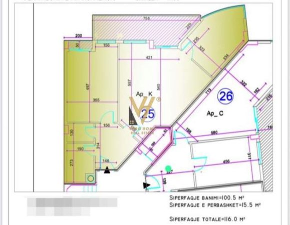 Tirane, shitet apartament 2+1+A+BLK Kati 7, 116 m² 116.000 Euro (yzberisht)