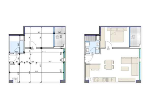 Tirane, shitet apartament 1+1+BLK Kati 9, 69 m² 270.270 Euro (Sheshi Skënderbej)
