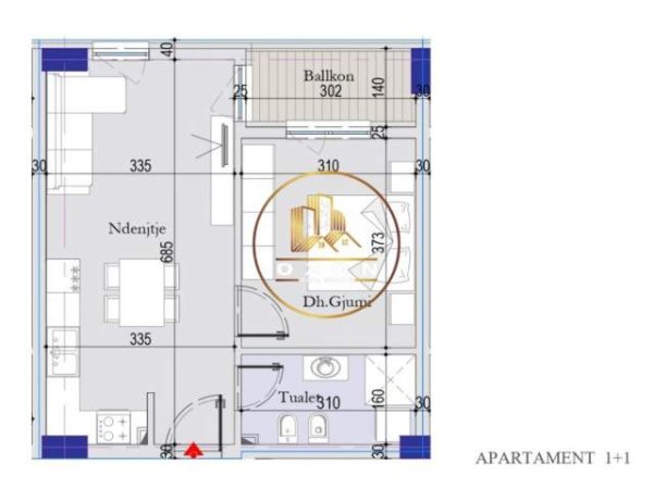 Tirane, shitet apartament 1+1+A+BLK Kati 3, 50 m² 950 Euro/m2 (CASA ITALIA)