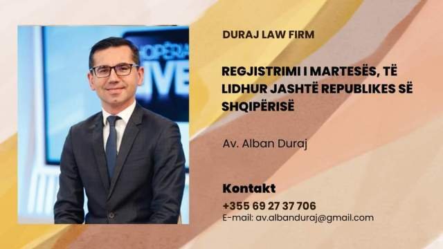 Shqipëri - Studio Ligjore "DURAJ" - Regjistrim i marteses në Republikën e Shqiperisë