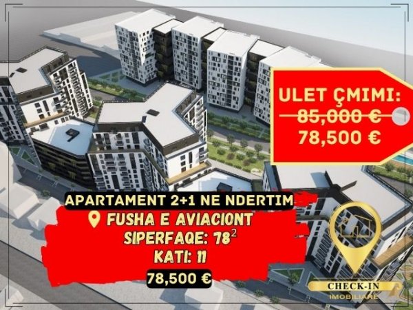 Tirane, shitet apartament 2+1+A+BLK Kati 11, 78 m² 78.500 Euro (Rezidenca Turdiu)