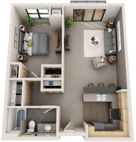 Tirane, shitet apartament 1+1 Kati 7, 7.381 m² 89.000 Euro (Don Bosko)