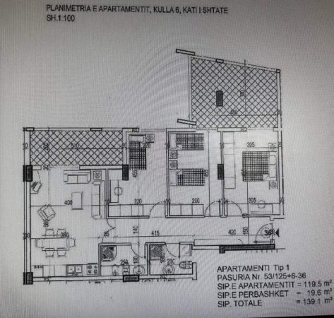 Durres, shitet apartament 3+1+BLK Kati 7, 119 m² 99.000 Euro (Rruga Pavaresia)