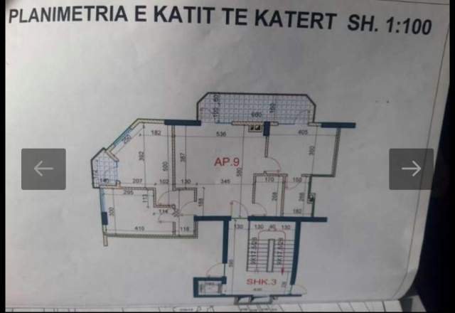 Tirane, shes apartament 3+1+BLK Kati 4, 110 m² 187.680  (21 dhjetori)