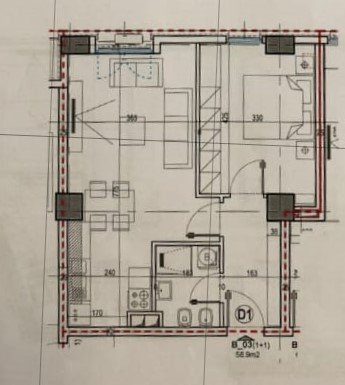 Tirane, shitet apartament 1+1 Kati 1, 69 m² 85.800 Euro (Bulevardi i Ri)