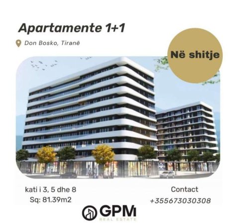 Tirane, shitet apartament 1+1 Kati 3, 81 m² 1.400 Euro/m2 (Don Bosko)