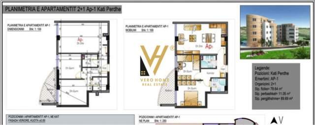 Tirane, shitet apartament 2+1 Kati 1, 90 m² 72.000 Euro (FRESKU)
