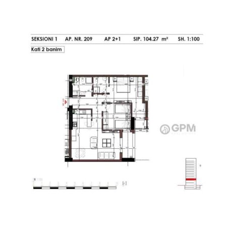 Tirane, shitet apartament 2+1 Kati 10, 82 m² 1.100 Euro/m2 ne Kombinat
