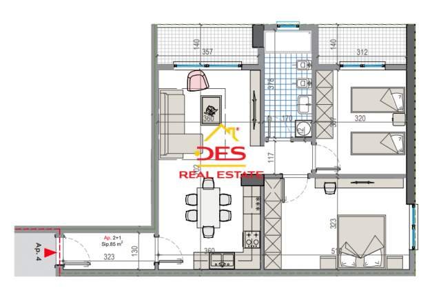Tirane, shitet apartament 2+1+BLK Kati 1, 96 m² 62.400 Euro (KAMEZ)