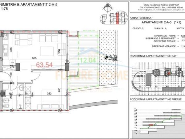 Tirane, shitet apartament 1+1 Kati 3, 82 m² 114000 Euro (KODRA E DIELLIT)