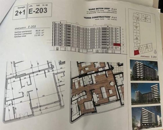 Tirane, shitet apartament 2+1 Kati 2, 113 m² 158.060 Euro (Paralel Living)
