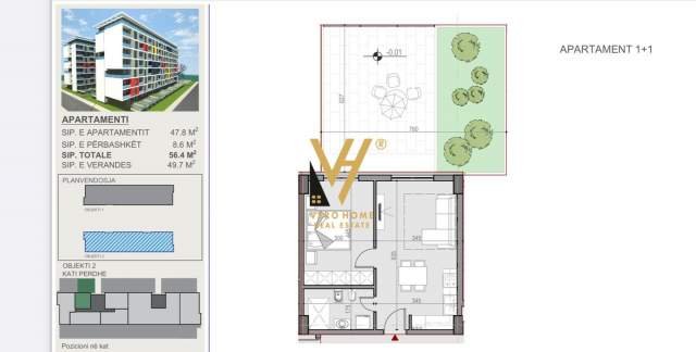 Tirane, shitet apartament 1+1+BLK Kati 0, 106 m² 67.437 Euro (KASHAR)
