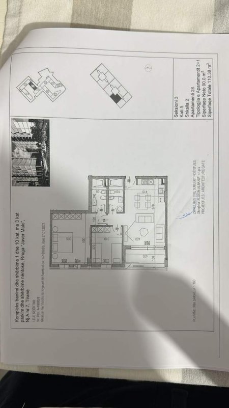 Tirane, shitet apartament 2+1+BLK Kati 5, 110 m² 143.000 Euro (Astir)
