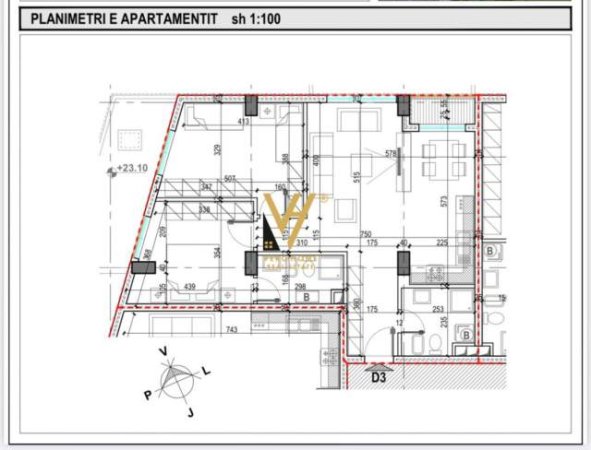 Tirane, shitet apartament 2+1+BLK Kati 8, 106 m² 134.000 Euro (LAPRAK)