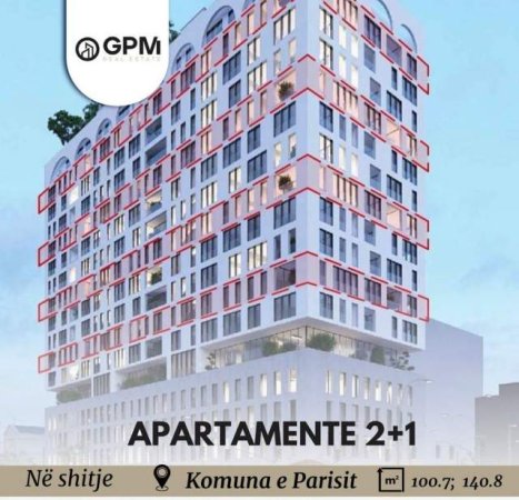 Tirane, shes apartament 2+1 Kati 4, 140 m² 2.100 Euro/m2 ne Komune Parisit