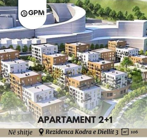 Tirane, shitet apartament 2+1 106 m² 1.500 Euro/m2 ne Rezidencen Kodra e Diellit 3