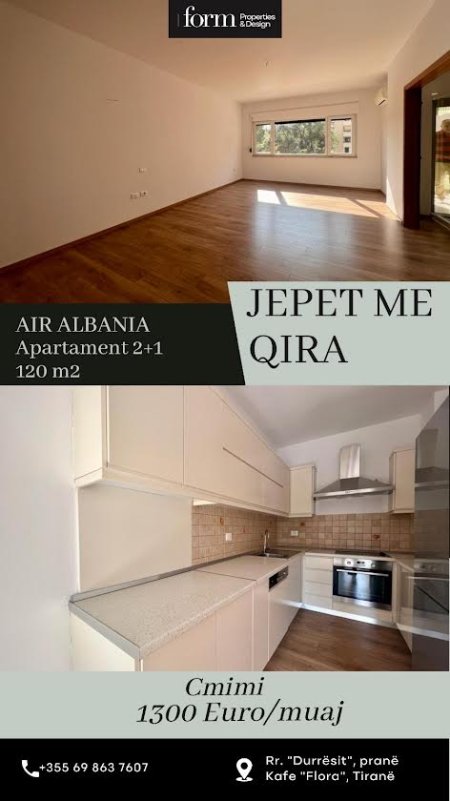 Tirane, jap me qera apartament 2+1+A+BLK Kati 5, 120 m² 1.300 Euro