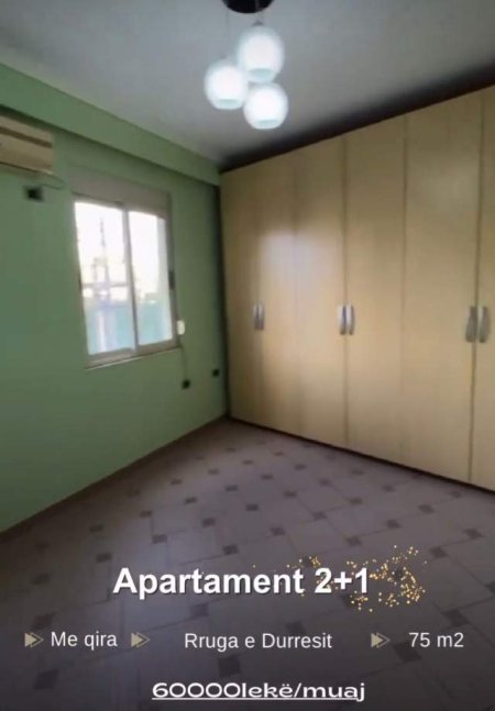 Tirane, jepet me qera apartament 2+1 Kati 2, 75 m² 60.000 Leke tek rruga e Durresit