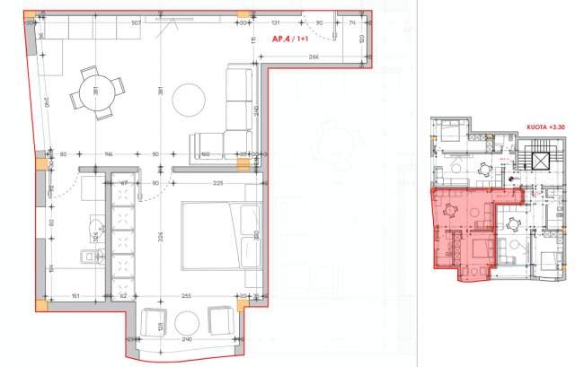 Tirane, shes apartament 1+1 Kati 1, 62 m² 109.050 Euro (Shkolla e Kuqe)