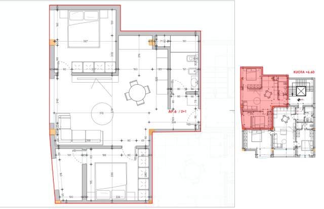 Tirane, shes apartament 2+1 Kati 2, 84 m² 147.900 Euro (Shkolla e Kuqe)