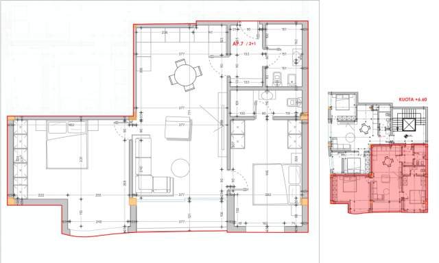 Tirane, shes apartament 2+1+BLK Kati 2, 100 m² 176.400 Euro (Shkolla e Kuqe)