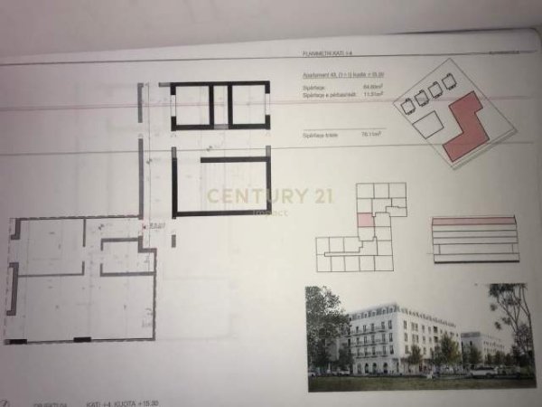 Tirane, shes apartament 1+1 Kati 4, 76 m² 102.600 Euro (Sauk)