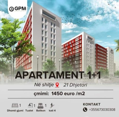 Tirane, shitet apartament 1+1 Kati 4, 51 m² 1.450 Euro/m2 tek 21 Dhjetori