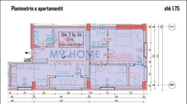 Tirane, shitet apartament 3+1+BLK Kati 6, 117 m² 1.100 Euro (kompleksi Akses)