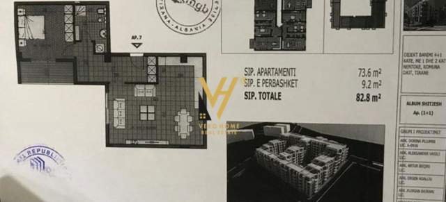 Tirane, shitet apartament 1+1+BLK Kati 3, 83 m² 62.000 Euro (FRESKU)
