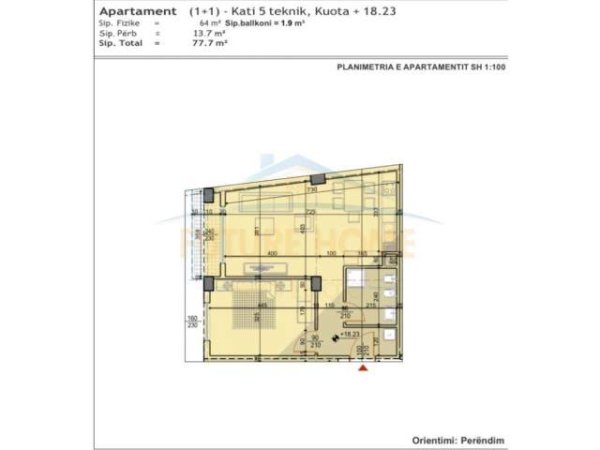 Tirane, shitet apartament 1+1 Kati 5, 78 m² 10.100 Euro (UNAZA E RE)