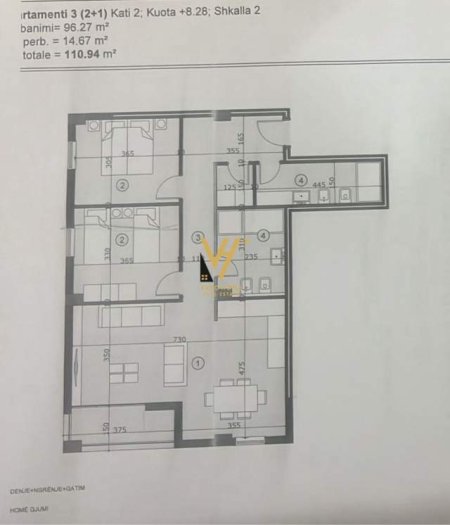 Tirane, shitet apartament 2+1 Kati 2, 110 m² 139.000 Euro (ALI DEMI)