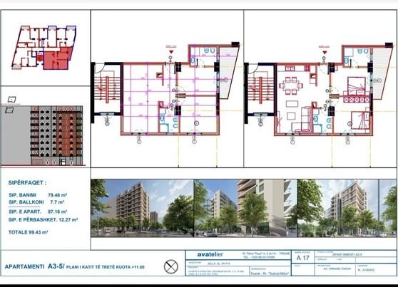 Tirane, shitet apartament 2+1 Kati 3, 99 m² 84.500 Euro (Unaza E Re)