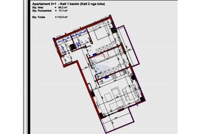 Tirane, shitet apartament 2+1+BLK Kati 2, 113 m² 199.800 Euro (Pazari i Ri)