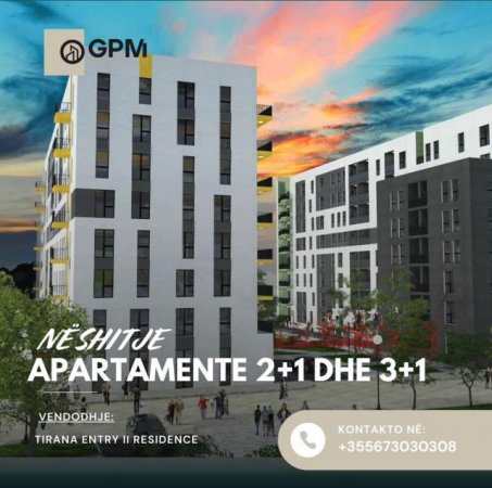 Tirane, shitet apartament 2+1 Kati 4, 100 m² 930 Euro/m2 ne Rezidencen Tirana  Entry 2