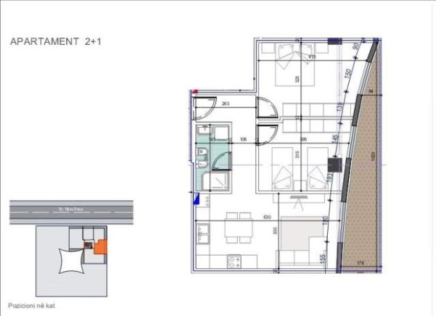 Tirane, shitet apartament 2+1+BLK Kati 5, 94 m² 205.000 Euro (rruga mine peza)