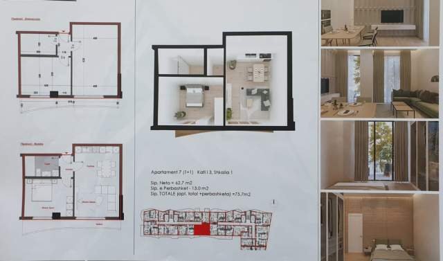 Lezhe, shes apartament 1+1+BLK Kati 3, 76 m² 107.500 Euro (SHENGJIN)